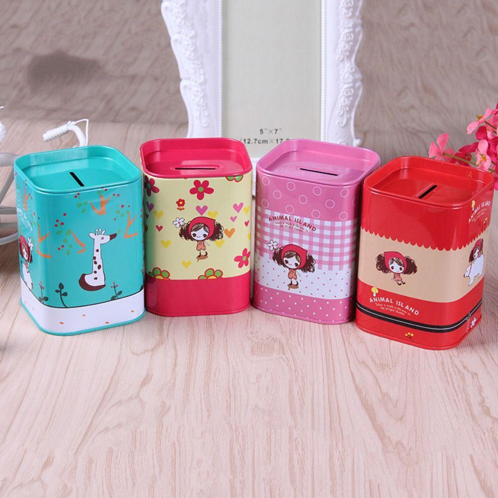 Cash Cabinet Tinplate High-Capacity Home Decoration Metal Piggy Bank Money Box Cash Box Coin Box