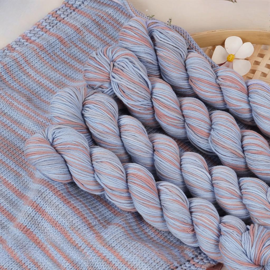 4balení bavlněné příze 200g (4x50g ) Prodyšná měkká tkaná příze na pletení háčkování smíšené barvy lehká na svetry příze