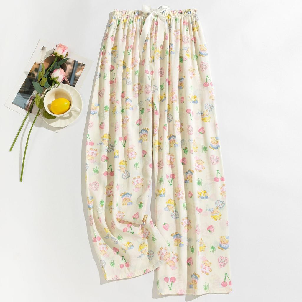 Cotton Silk Pajama Pants for Women, New Summer Style, Thin Cotton Casual Pants, Can Be Worn Outside, Large Size Home Pants