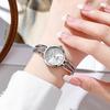 Stylish Women's Korean Rhinestone Steel Band Quartz Watch with Bracelet Bangle