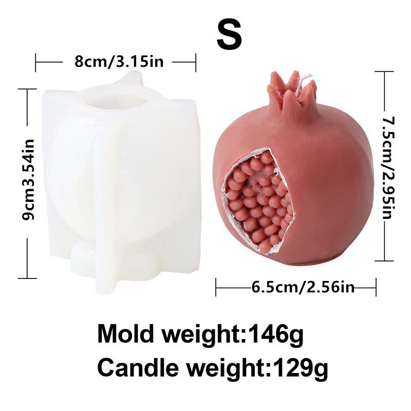 3D Big Red Open Pomegranate Candle Silicone Mold DIY Carving Art Aromatherapy Plaster Cake Decor Mold Home Decoration Gift