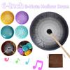 Mini Chakra Drum 6 Inches 8 Notes Waterproof Meditation Rain Chime Ethereal Hand Pan Musician Gift for Family and Friends