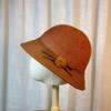 Hat Women's Autumn and Winter Bow Bucket Hat Dome Basin Hat British Retro Top Hat