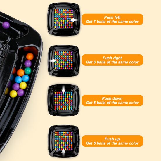 Ball Elimination Board Game with 80/120 Colorful Beads Color Recognition Focus Logic Training Multi-Player Strategy Game Educational Beads Toy