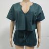 BITCED Spring and Summer Women's Short-sleeved V-neck Top Shorts Home Two-piece Suit