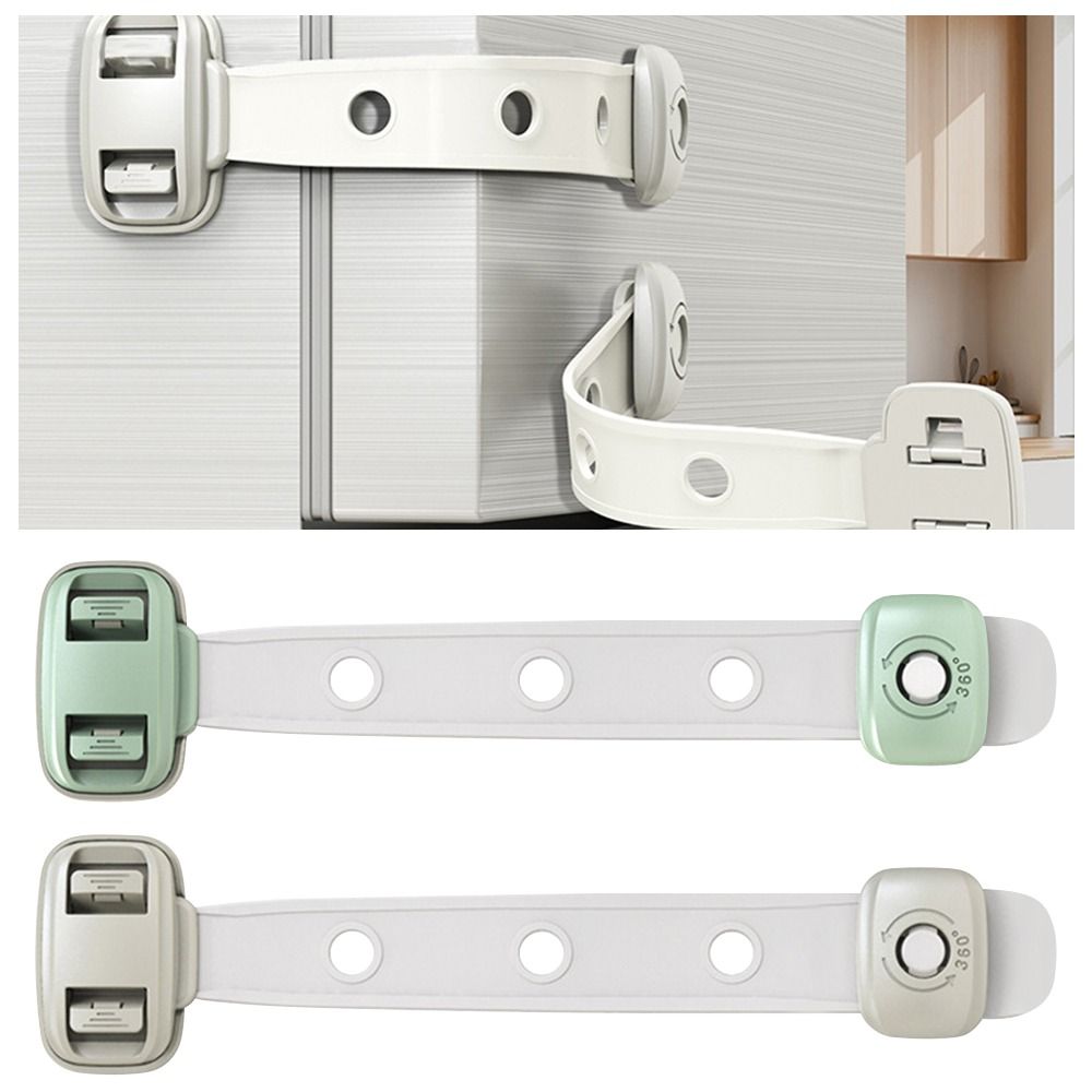 Dual Button Child Safety Lock Plastic Locker Buckle Toilet Lock  Home Security Protection