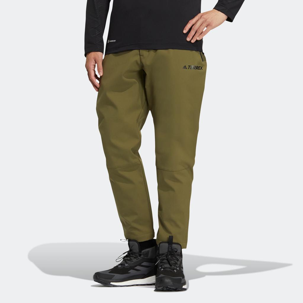 Adidas Brushed Pants With Logo Print Men Bottoms Green HM9720