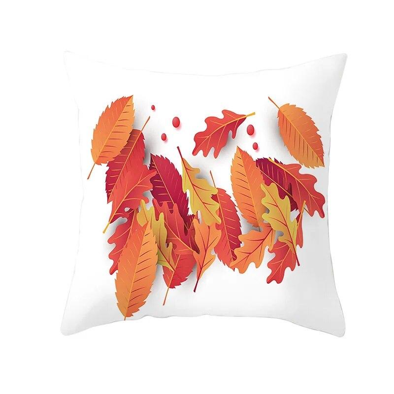 Bedroom Sofa Living Room Pillowcase Autumn Maple Leaf  Fresh Print Floral Plant Cushion Cover