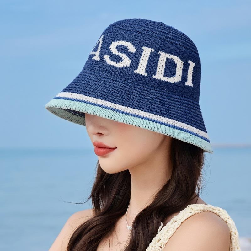 Sunshade Hat Knitted Bucket Hat Fashion Versatile Letter Bucket Hat Breathable Basin Hat
