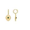 Earrings - LUXENTER - Malachite Heartbeats - 925 Sterling Silver - Emerald Zirconia - 18K Yellow Gold Finish