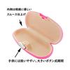 Meigan Glasses Case for Children, Kids, Hard Case, Easy To Use, Large Buttons, Cute, Stylish, Pink, for Girls 2005-04