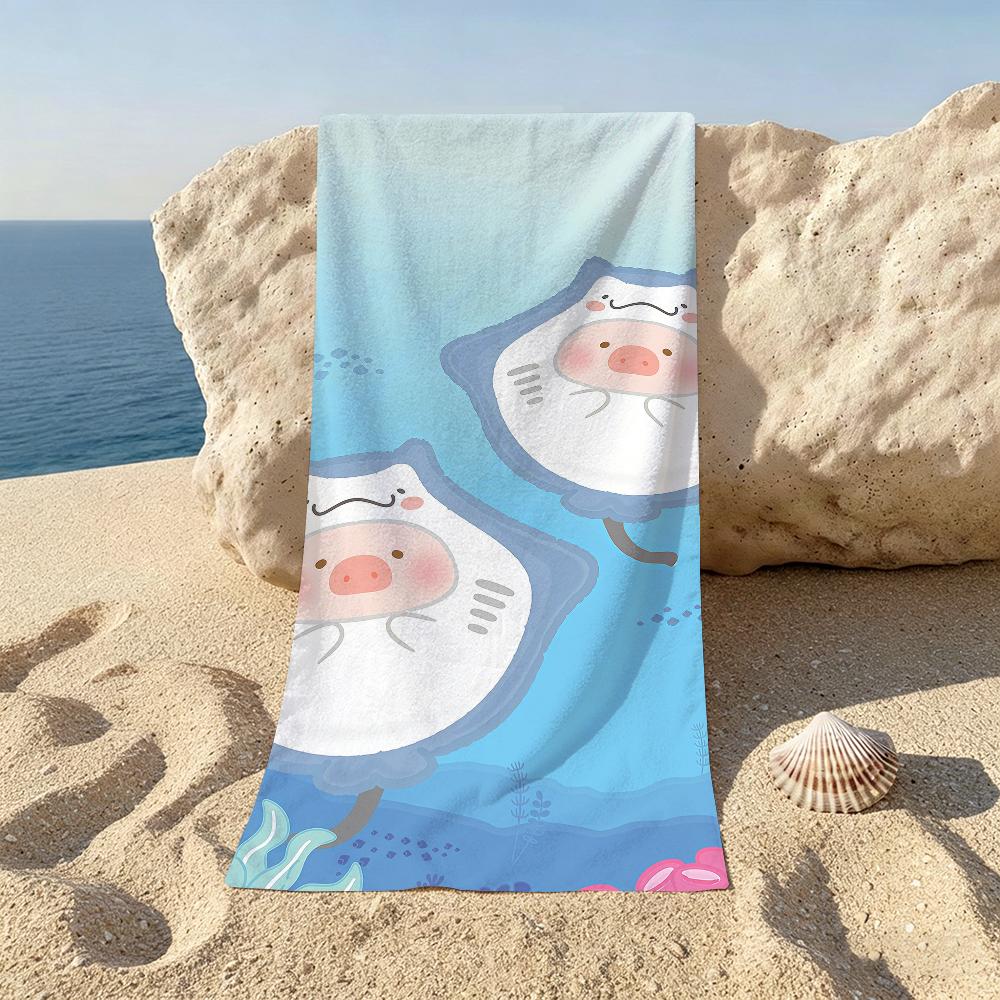 Cartoon Cute Lulu Piggy Mermaid Towel Towels For Beaches Yoga Studios Gyms Hot Springs Swimming Pools And Picnics
