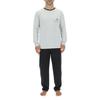 Men's Long Pyjama Set In Plain Cotton Logo On Chest