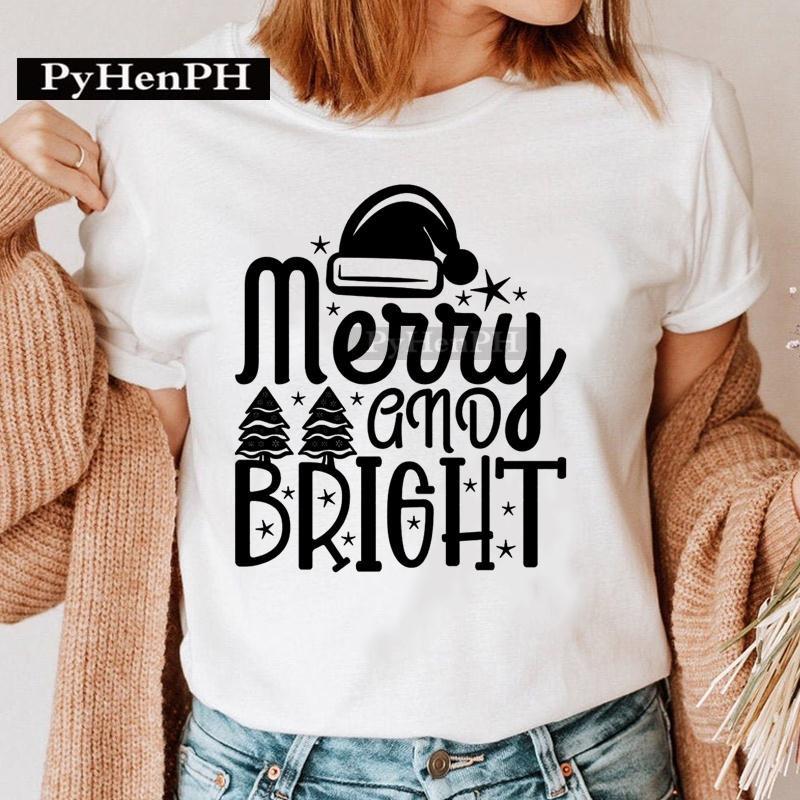 Summer Christmas Elk Printed T-shirt for Men Women Cotton Loose Round Neck Short Sleeve T-Shirts Unisex