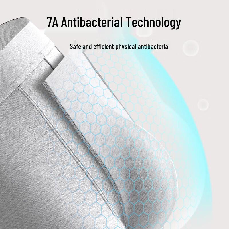 Seven Wolves Men's 7A Antibacterial Cotton Boxer Briefs (4-Pack)