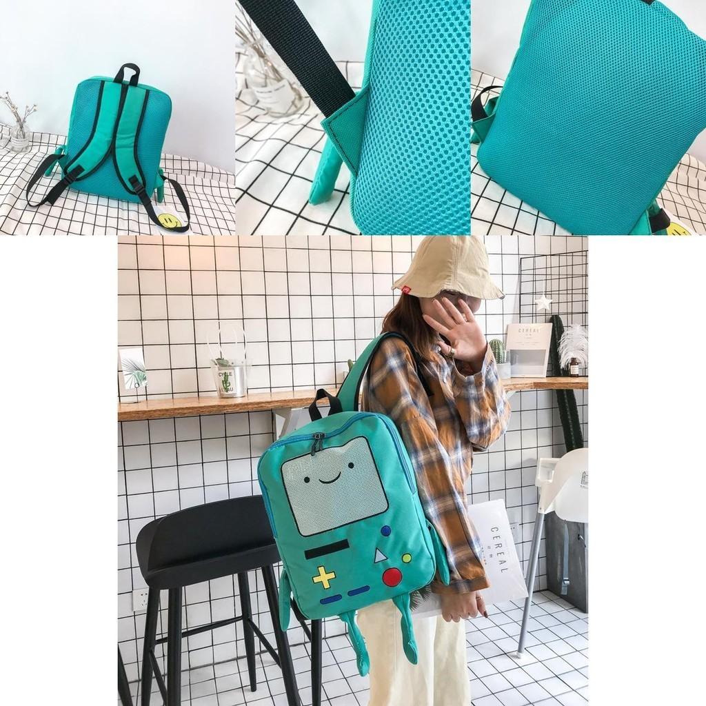 Cute Cartoon Adventure Time Backpack For Girls Japanese Style Funny And Unique Canvas Material Large Size