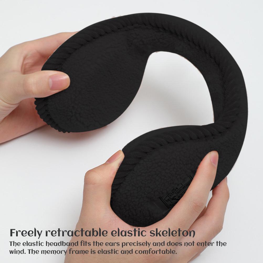 Winter Fleece Ear Warmers Foldable Earmuffs for Women Outdoor Skiing Running Cycling