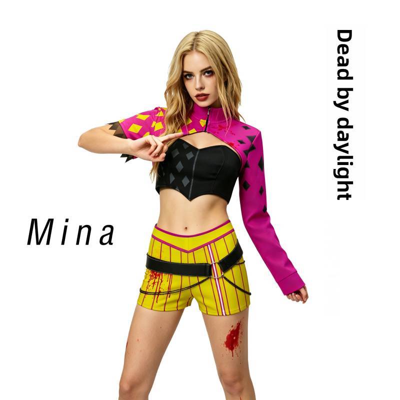 Costume Cosplay Dead By Daylight Per Mina Cosplayer Festa di Halloween Con Tessuto in Poliestere Per Adulti