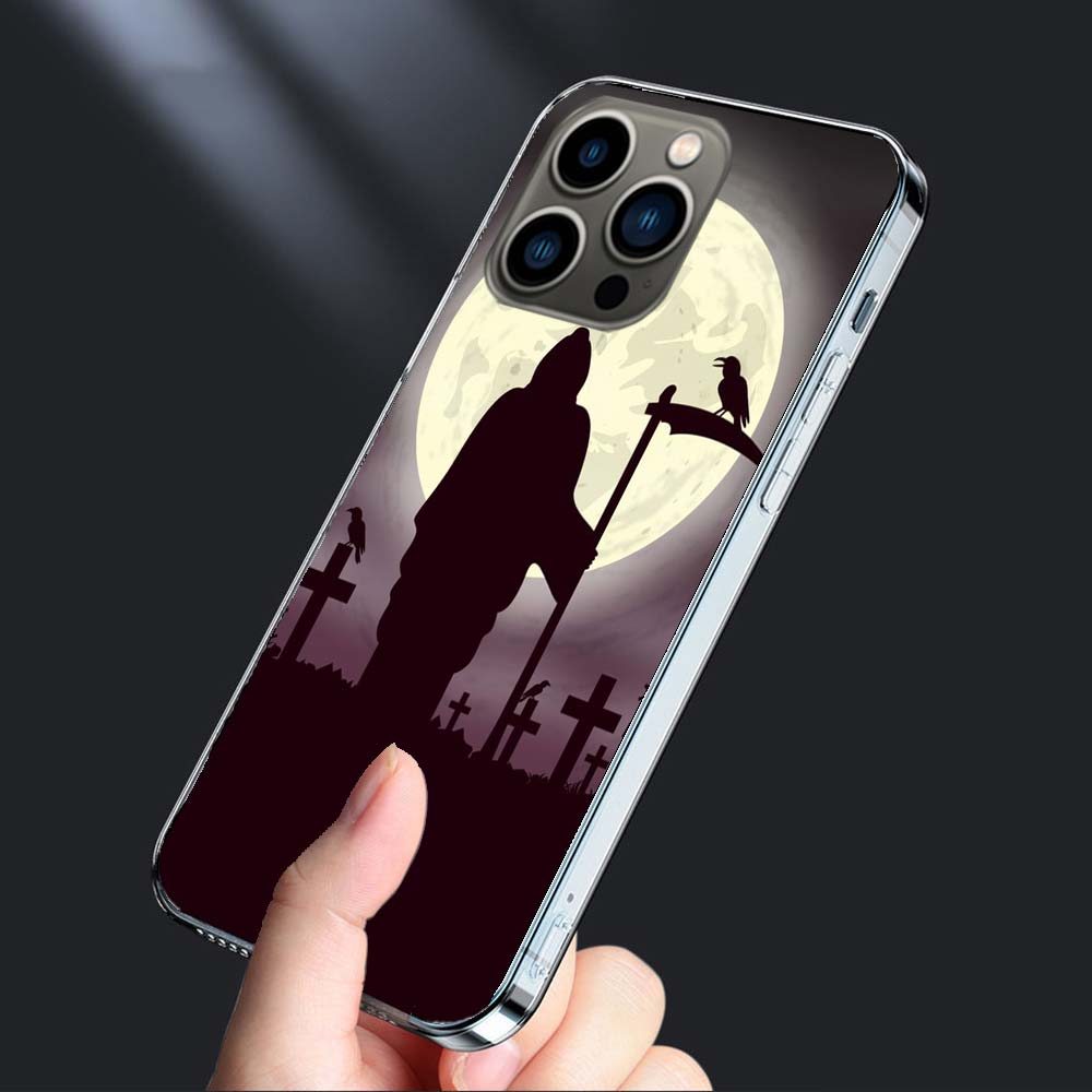 Tod Sensenmann Schädel Handyhülle Für Iphone 16E 15 Pro 14 Plus 17E 16 17 Pro Max Air 11 12 13 Mini Stoßfest Capa Niedlich Cov
