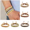 Woven Retro Colorful Leather Bracelet Trendy Bohemian Style Design Geometric