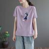 Plus Size Women's Short Sleeve T-Shirt Summer Loose Tshirts Oversized Casual Korean Style Printed Tops