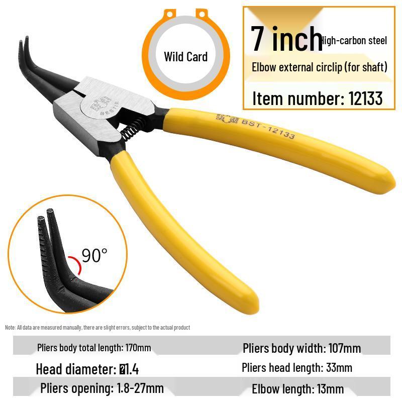 Eagle Ring Pliers Set: Internal/External, Straight/Bent, Dual-Purpose, Multi-Function Spring Retaining Pliers