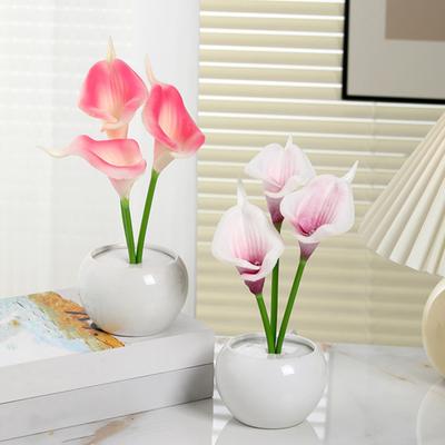 Calla Lily Lamp LED Simulation Calla Lily Flower Night Light with Ceramic