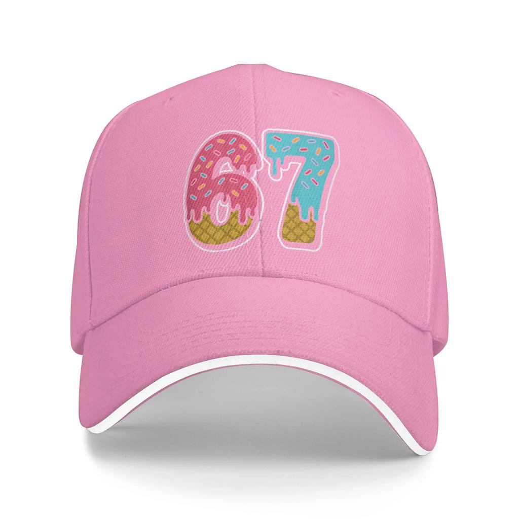 Number Ice Cream Drip Six Seven Meme th Birthday Baseball Cap Hip Hop Sandwich Hats Unisex Adjustable Hats Cap Fishing