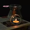 M-Nordic Home Decor Glass Candle Heat Resistant Oil Furnace Aroma Burner Holder Candlestick Vase Romantic Wedding Decoration