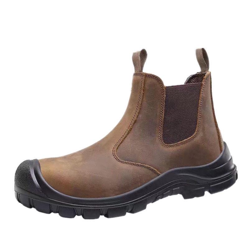Men's Cowhide Steel Toe Work Boots - Anti-smash, Anti-puncture, Wear & Oil Resistant, Acid-Alkali & Waterproof.