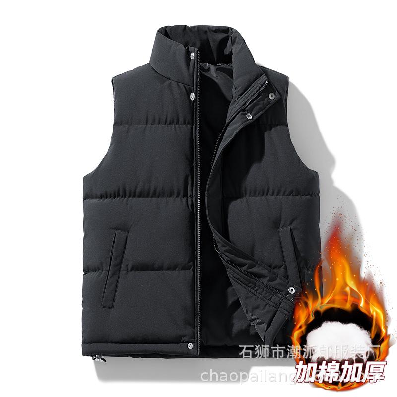 Explosive Cotton Vest Men's Autumn and Winter Cotton Thickened Dopamine Cotton Vest Jacket Vest American Style