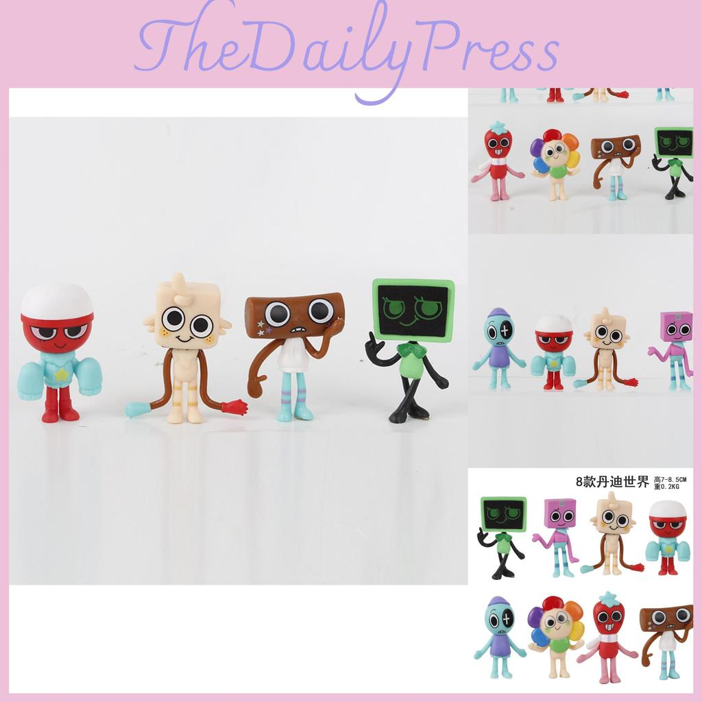 Delightful Dandy World Rhythm Box Collectible Figurines Set Of 8 Pvc Toys For Kids