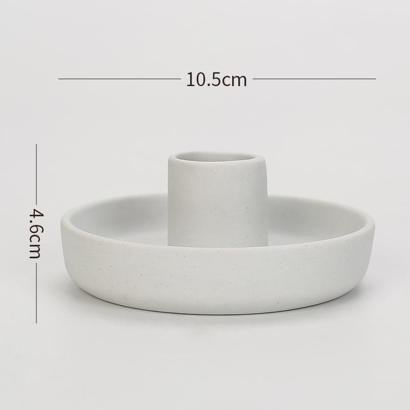 Nordic Ceramic Aroma Candle Holder Jewelry Dish - Unglazed Home Decor Ornament