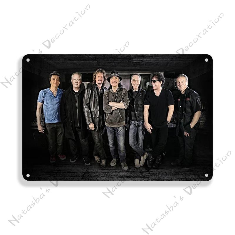 Santana Vintage Poster Music Metal Tin Sign Rock Band Metal Sign Decorative Sign Bar Pub Garage Metal Plate Retro Metal Plaque