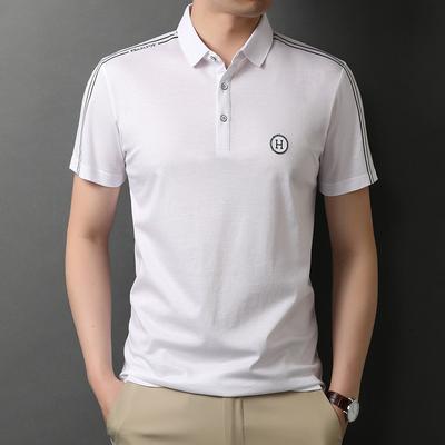 Letní Nové Ležérní Jednobarevné Límečkové Tričko POLO Tričko Trendy Pánské Límečkové Krátký Rukáv