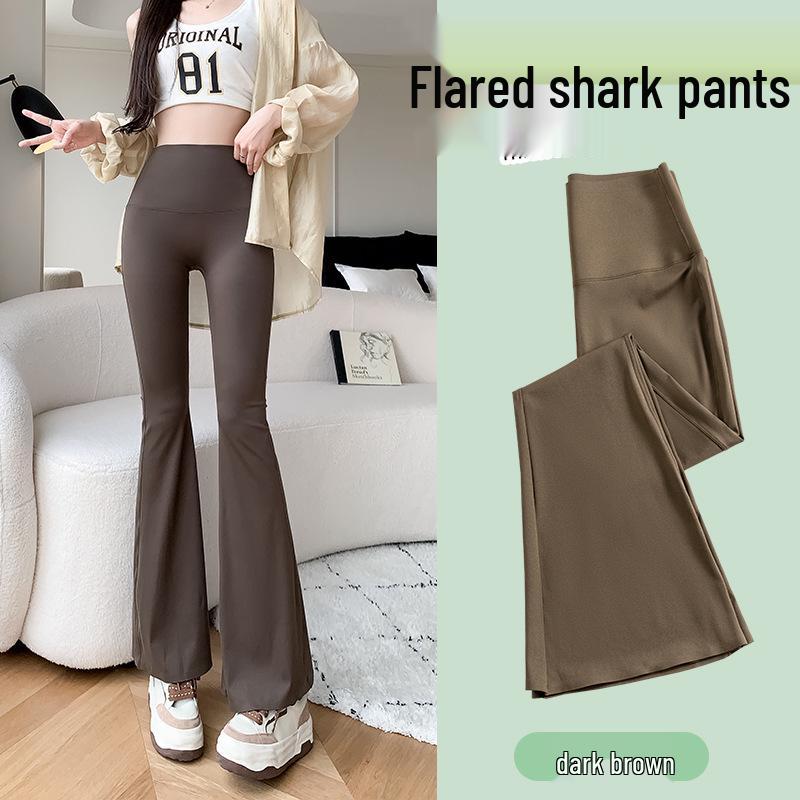 

Women s High-Waist Flare Yoga Pants - Spring/Summer Tummy Control, Wide-Leg Fitness Wear XL темно-коричневого кольору