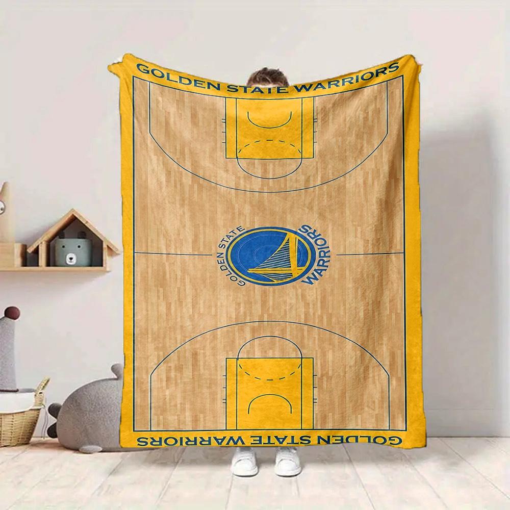 1pc Golden State Warriors Basketball Flannel Blanket, Soft Skin Friendly with Digital Printing, Various Sizes Available for Family, Friends, Birthday