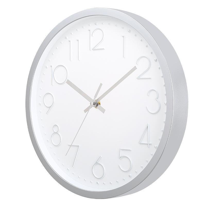 12 Inch 30CM Silent Wall Clock, Creative and Fashionable, Three-dimensional Digital Minimalist Clock for Home Living Room