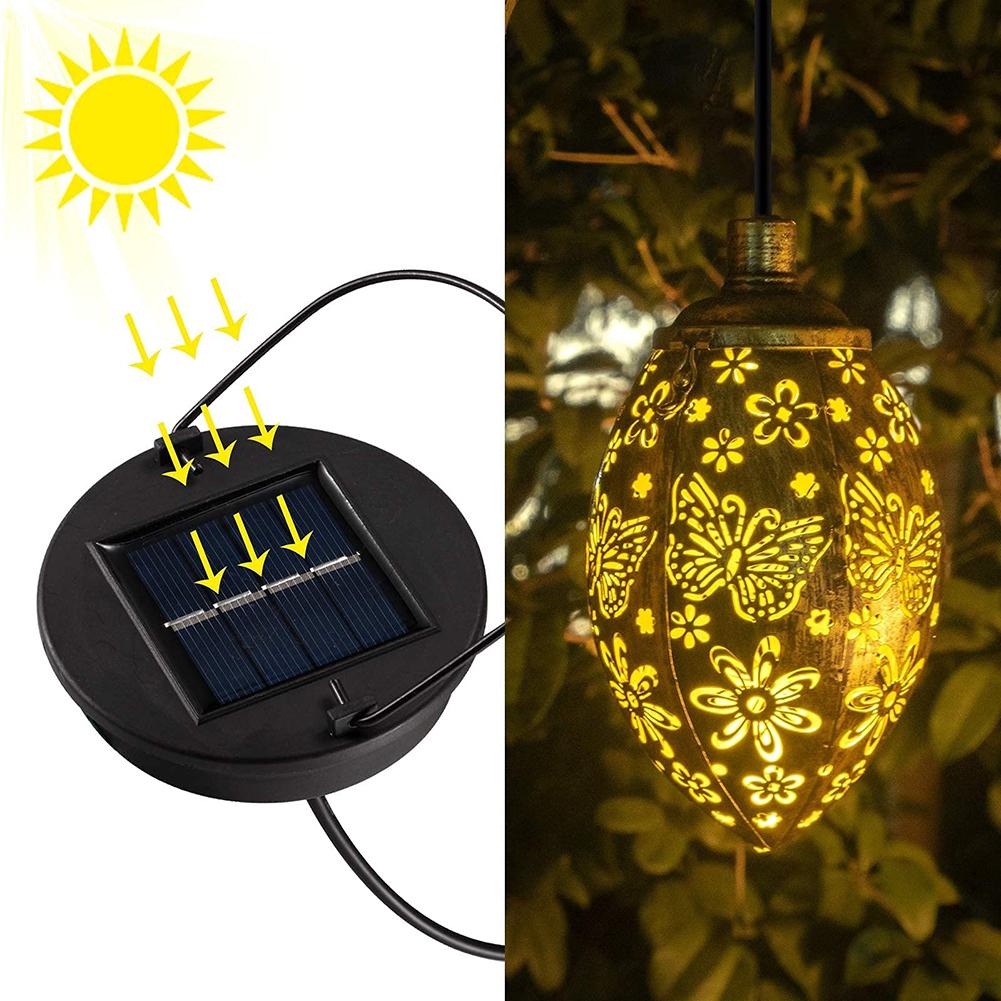 Waterproof Solar Powered Garden Light Outdoor LED Hanging Lantern Lawn Yard Lamp