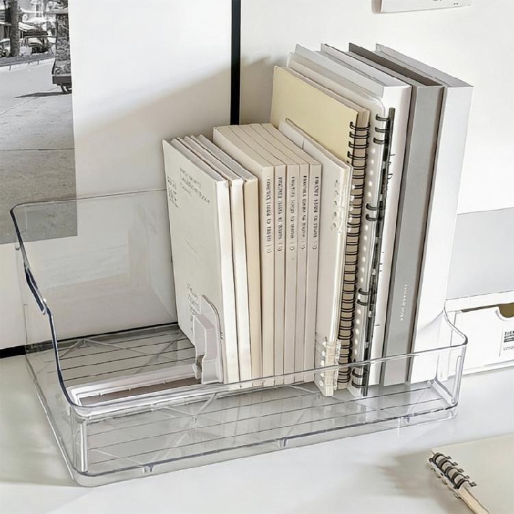 Space Saving Desktop Book Organiser Clear Acrylic Bookend Heavy Duty Book Support for Magazines Document Notebook Album