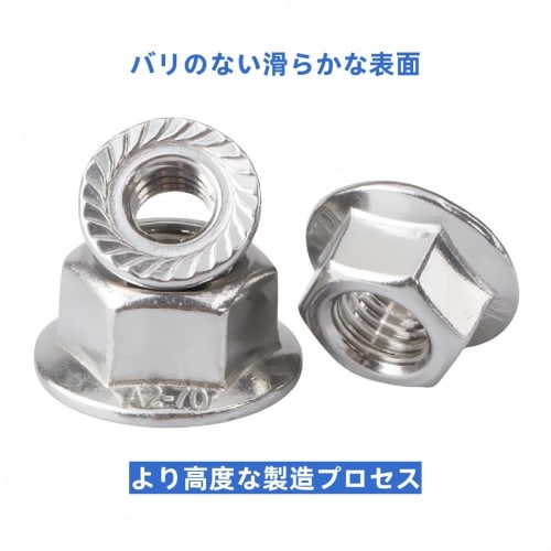 304 Stainless Steel Hex Flange Nuts, M10, 14-Pack, Serrated Flange Lock Nuts, DIN6923