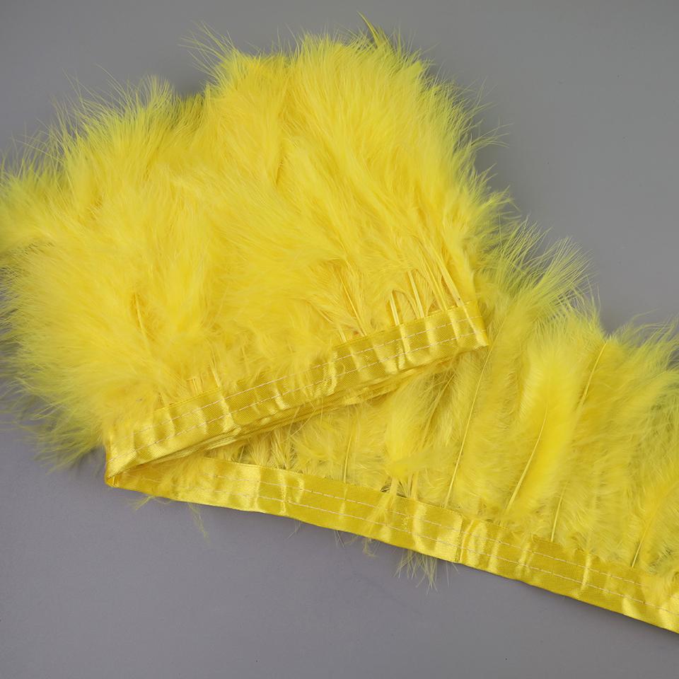 FeatherTurkey Feather Fringe 4-6inch Colorful Marabou Feather Tape for Handiwork Clothes Dress Handmade Cloth Strap Home Decoration