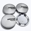 4pcs 69mm Advan Logo Emblem Badge Car Wheel Center Caps Wheel Hub Dust Cover Clips 56mm Rim Hubcaps Replace Car Accessories