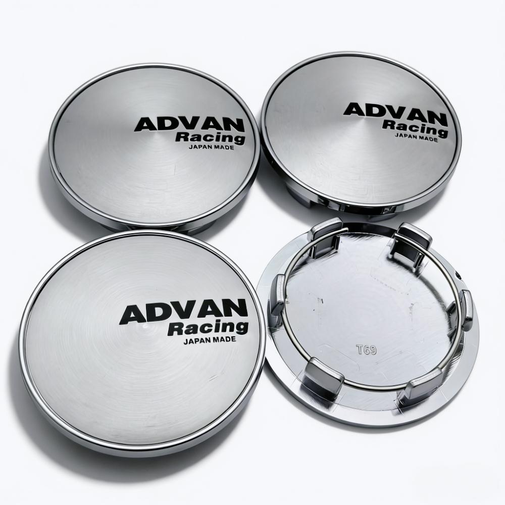 4pcs 69mm Advan Logo Emblem Badge Car Wheel Center Caps Wheel Hub Dust Cover Clips 56mm Rim Hubcaps Replace Car Accessories