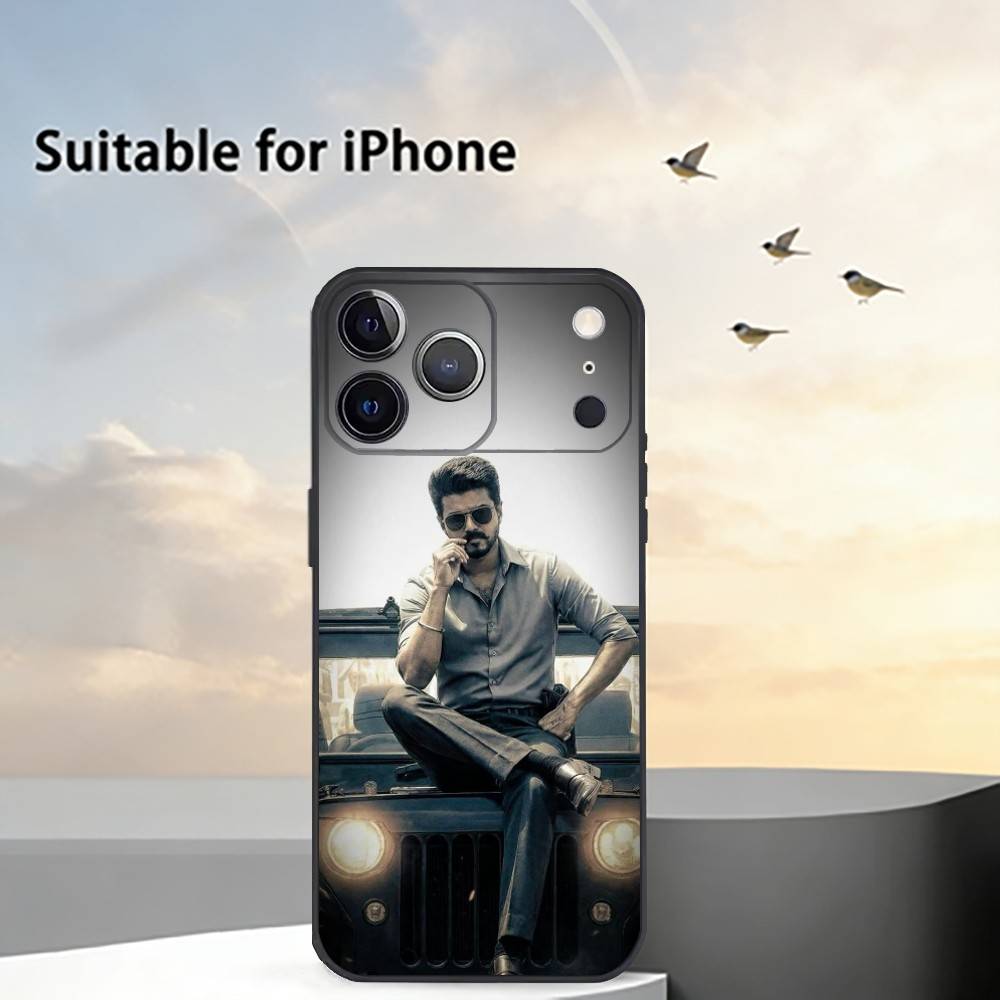 S-Singer Thalapathy Vijay Phone Case For iPhone 17,16,15,14,13,12,11 Plus,Pro Max,XS,Soft Silicone Black Cover