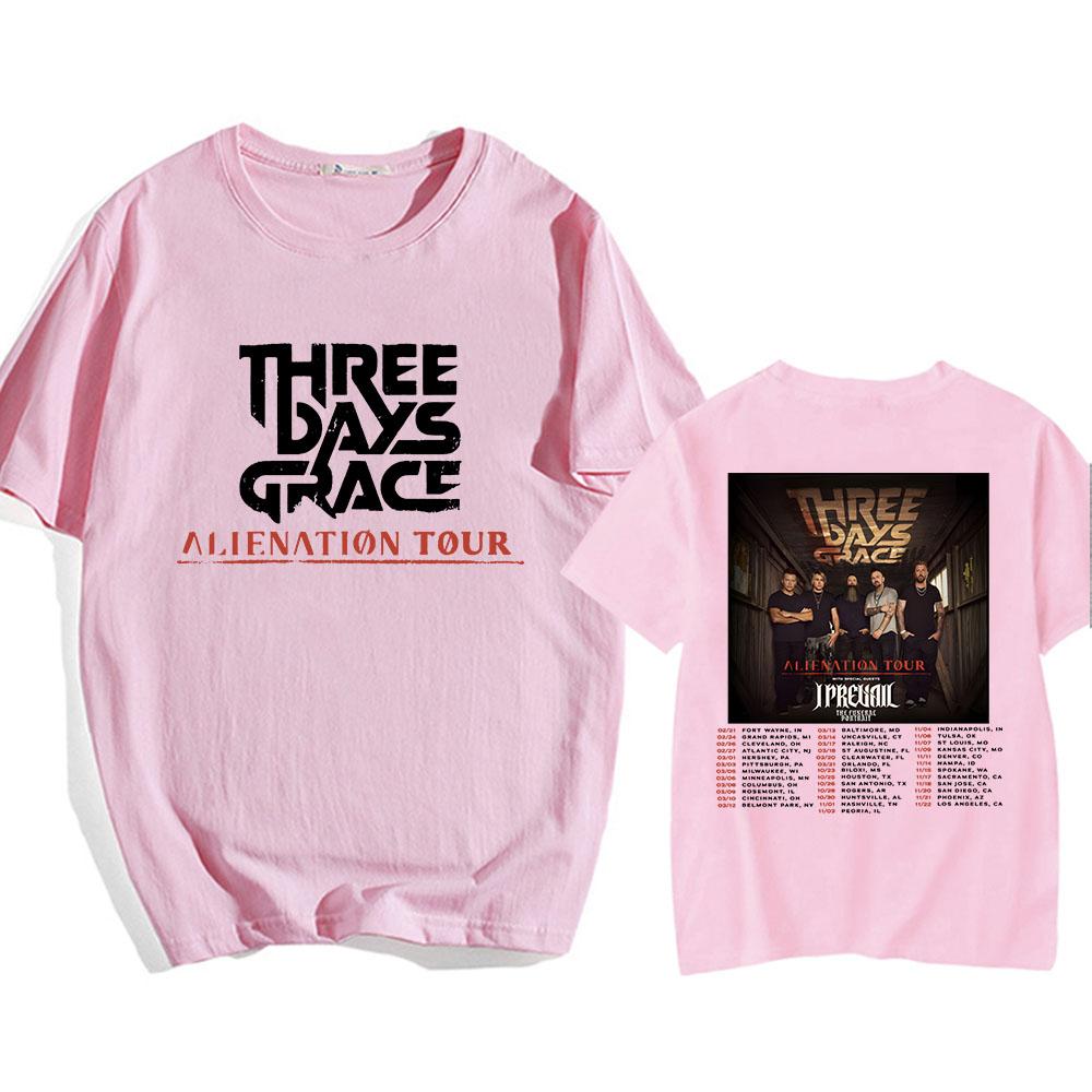 Alienation Tour 2026 T-shirt Heavy Mental Three Days Grace T-shirt Cotone Manica Corta Unisex Streetwear Hip Hop Stampa T-shirt