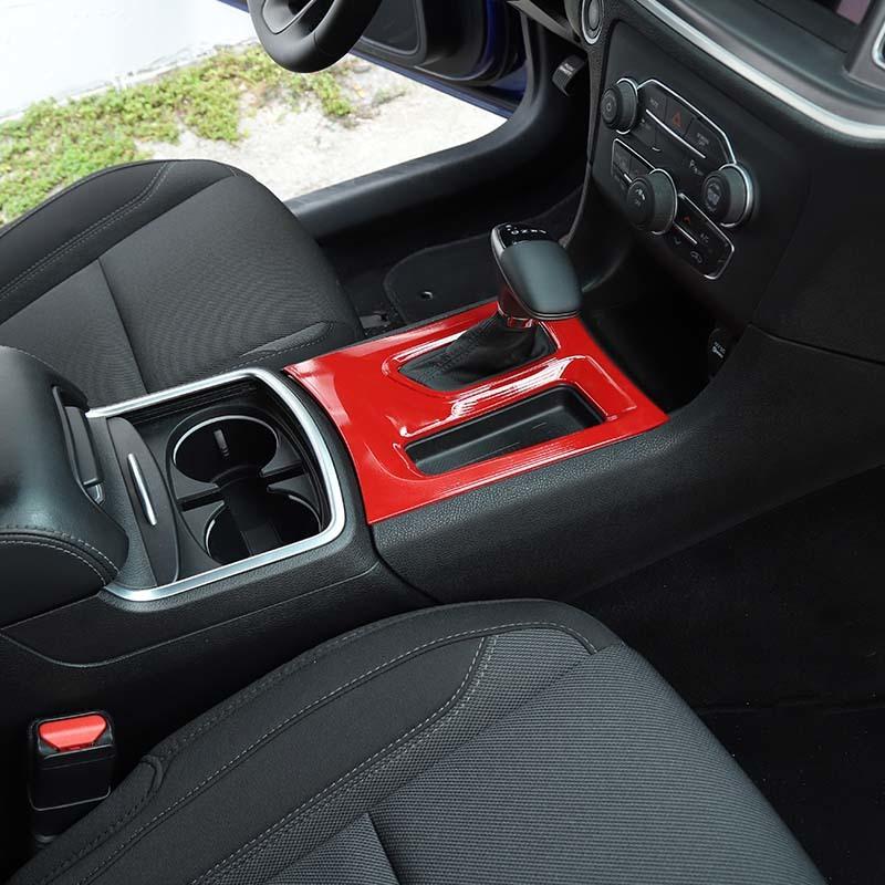  ABS Interior Gear Shift Panel Decoration Protective Cover Sticker Fit For Dodge Charger 2015 Up Interior Accessories