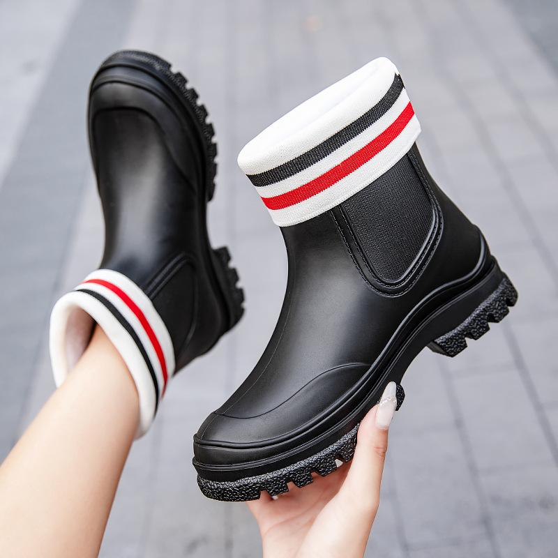 Women's new rain shoes boots outdoor work rubber shoes lightweight non-slip kitchen overshoes