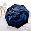 1pc Blue Dragon Design Automatic Opening/closing Umbrella with Auto Open/Close, Windproof, Foldable Sunshade, Perfect Gift for