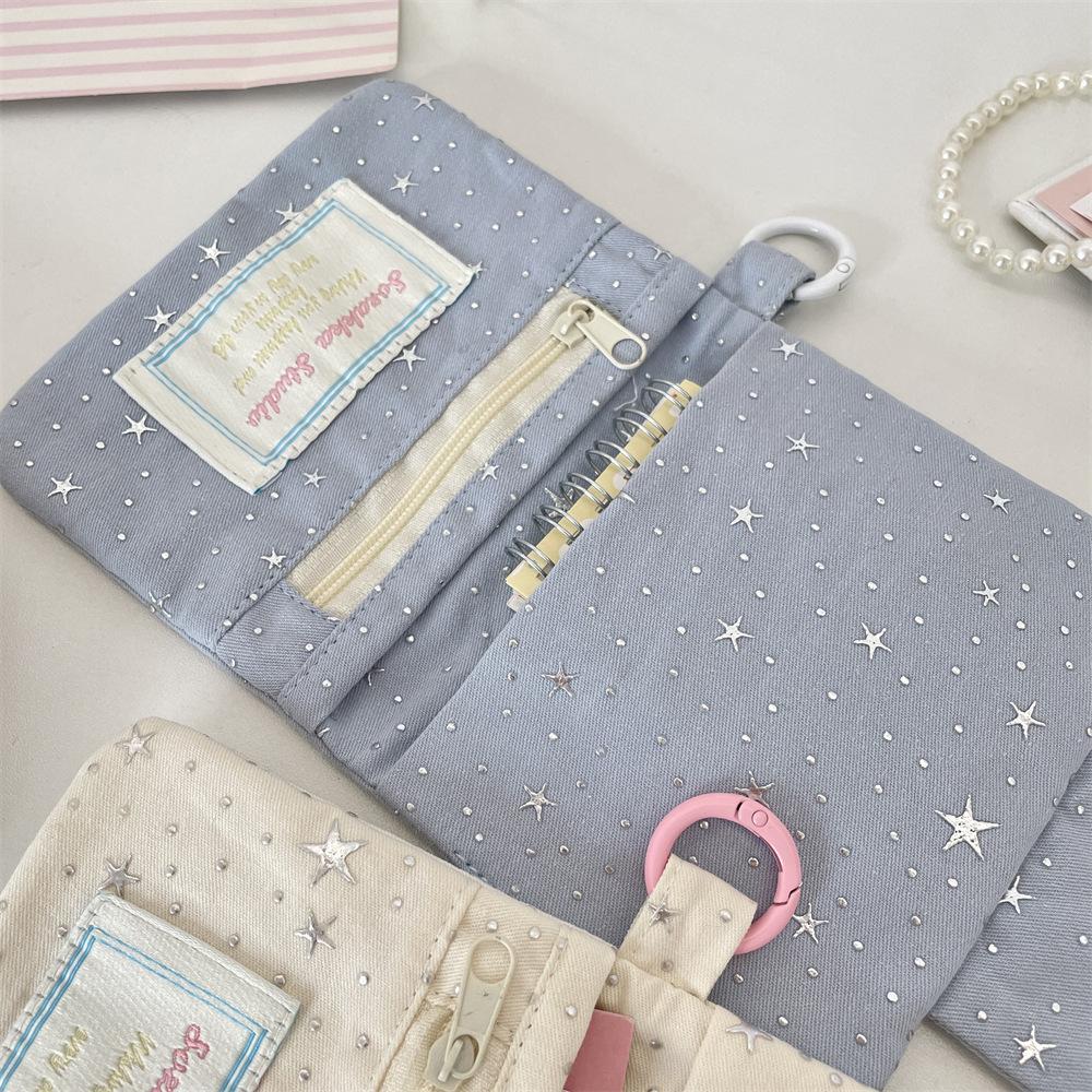 Star Glitter ID Card Holder Cards Wallet Coins Wallet Zipper Coin Purse Student Card Bag Earphones Pouch Key Ring Bag Pendant